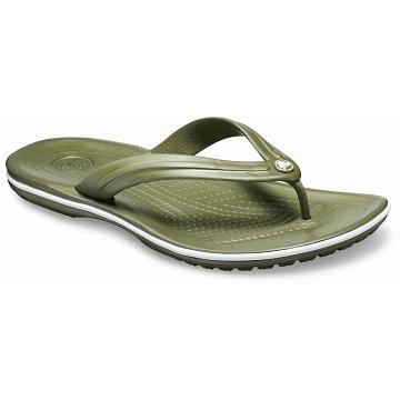 Crocs Crocband™ Men's Flip Flops Olive | Australia 0865UZGT